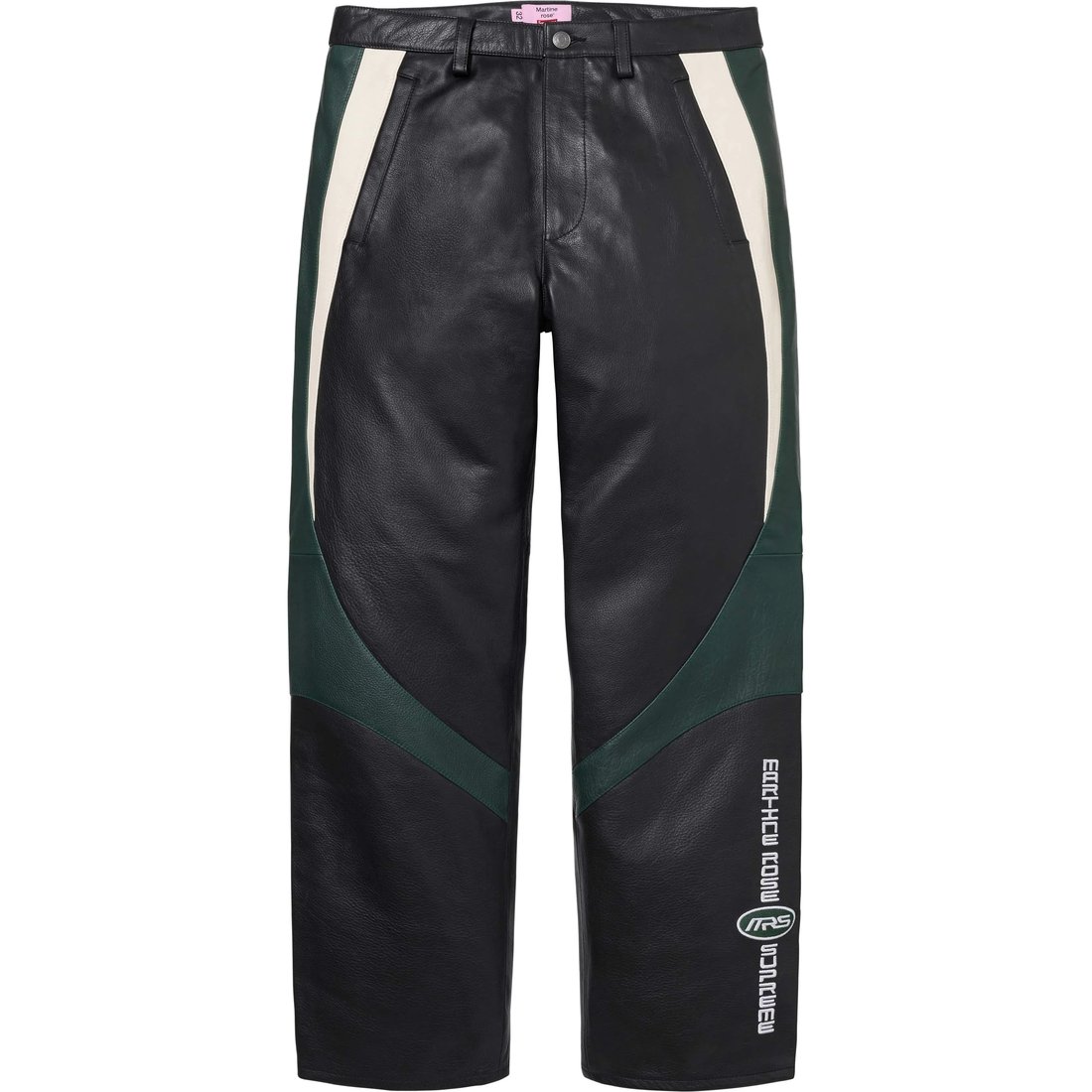 Details on Supreme Martine Rose Leather Pant Black from fall winter
                                                    2024 (Price is $698)