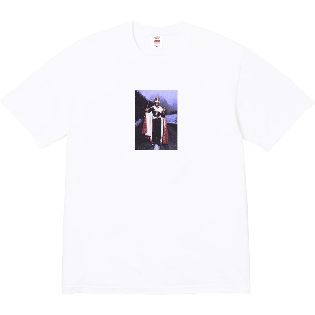 Details on Supreme Martine Rose Lee Scratch Perry Tee White from fall winter
                                                    2024 (Price is $58)