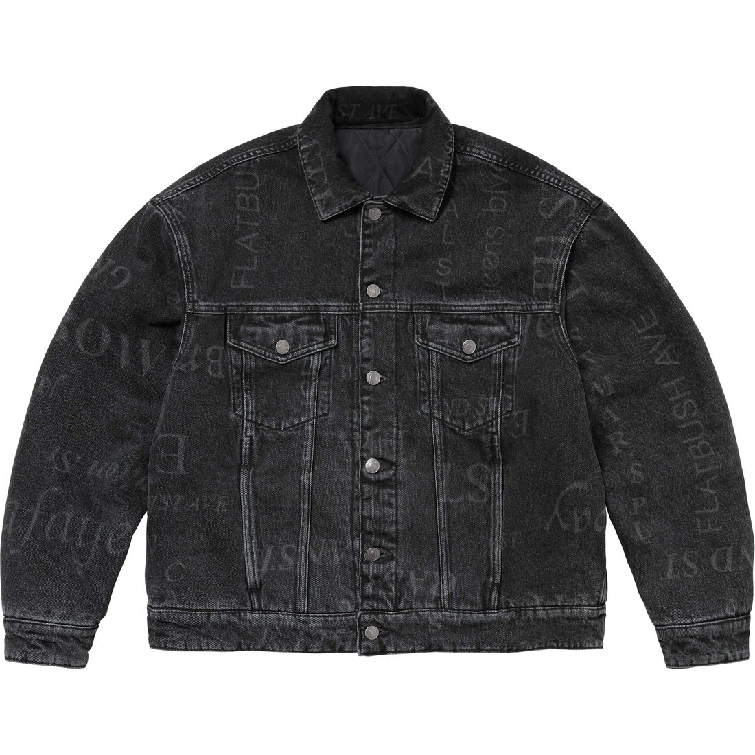 Details on Supreme Martine Rose Reversible Trucker Jacket Washed Black from fall winter
                                                    2024 (Price is $398)