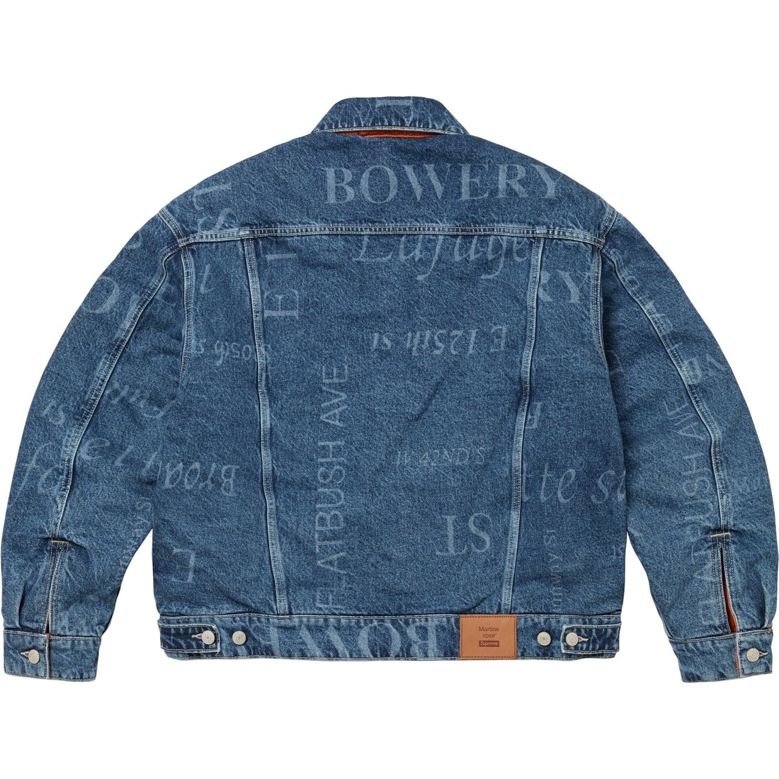 Details on Supreme Martine Rose Reversible Trucker Jacket Washed Blue from fall winter
                                                    2024 (Price is $398)