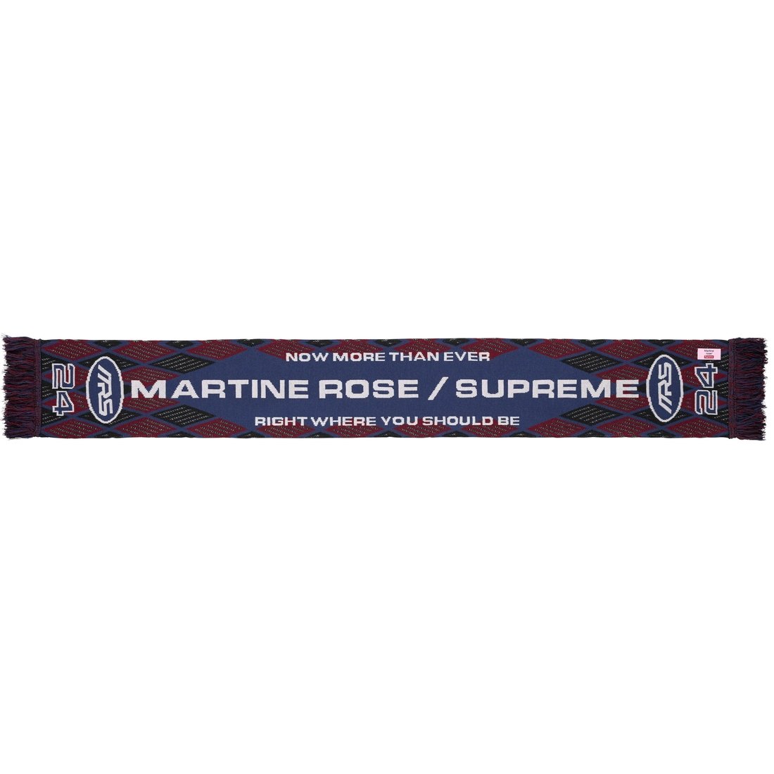 Details on Supreme Martine Rose Scarf Blue from fall winter
                                                    2024 (Price is $138)