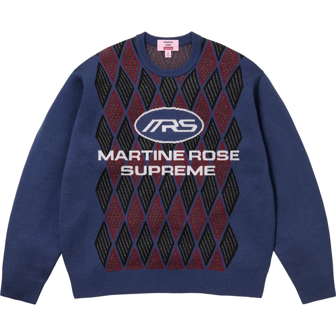 Details on Supreme Martine Rose Sweater Blue from fall winter
                                                    2024 (Price is $268)