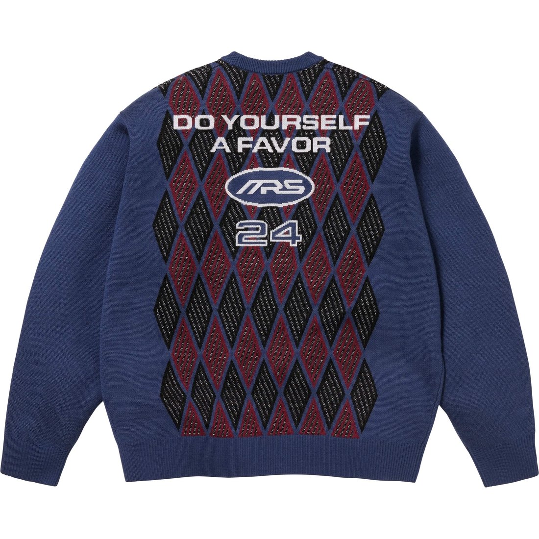 Details on Supreme Martine Rose Sweater Blue from fall winter
                                                    2024 (Price is $268)