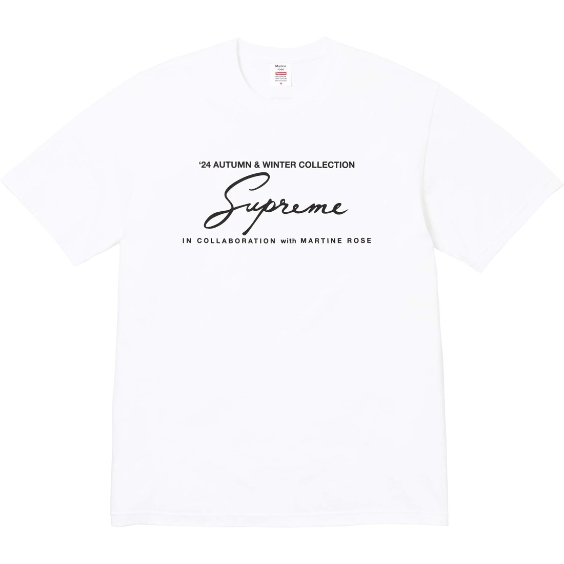 Details on Supreme Martine Rose Tee White from fall winter
                                                    2024 (Price is $54)