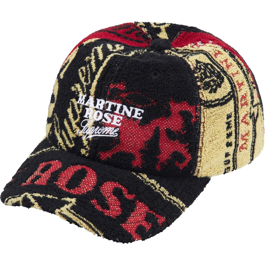 Details on Supreme Martine Rose Towel 6-Panel Black from fall winter
                                                    2024 (Price is $98)