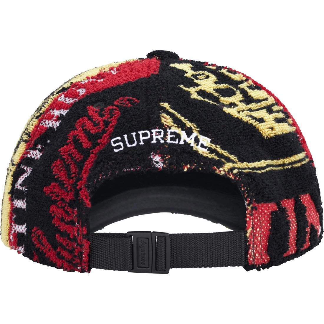 Details on Supreme Martine Rose Towel 6-Panel Black from fall winter
                                                    2024 (Price is $98)