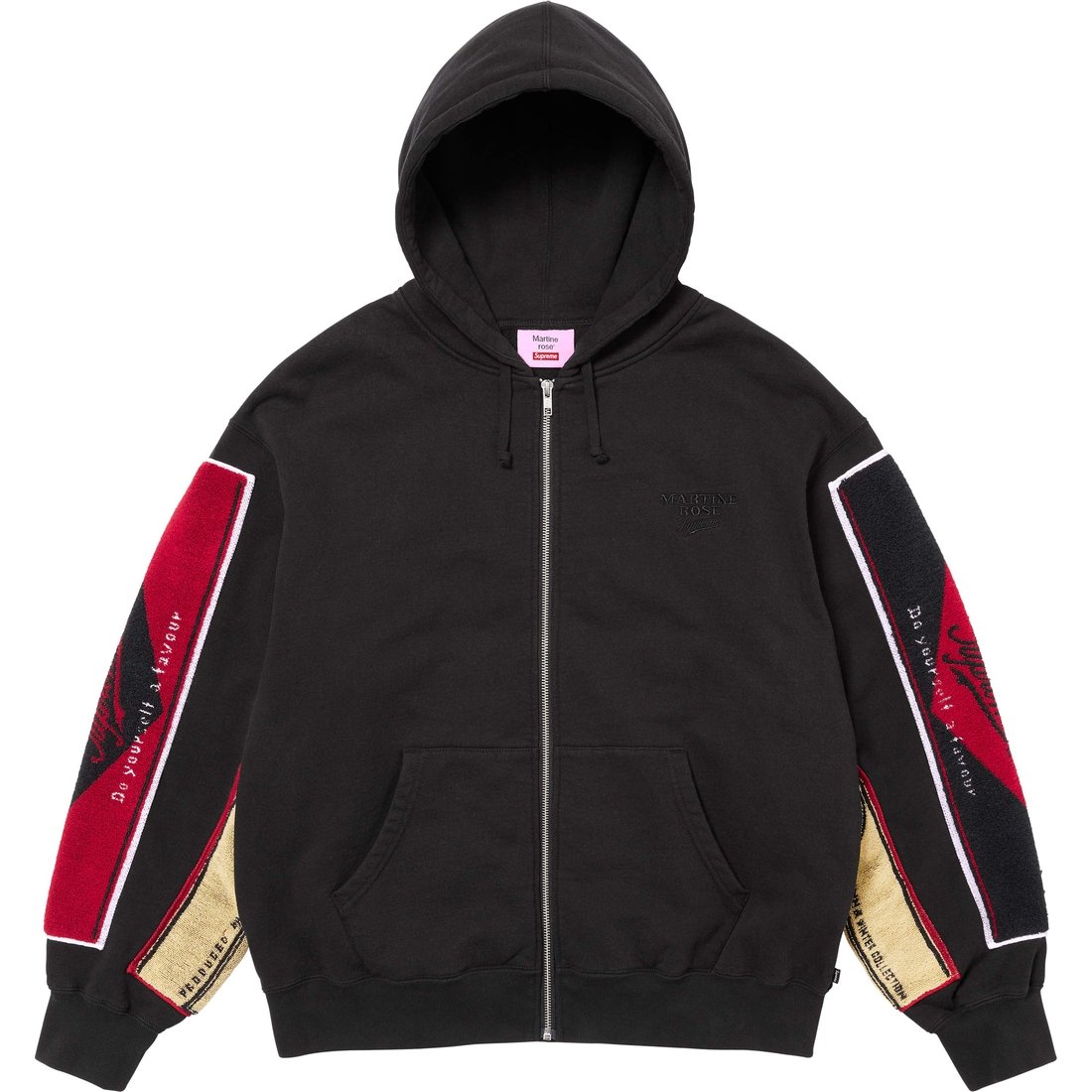 Details on Supreme Martine Rose Towel Zip Up Hooded Sweatshirt Black from fall winter
                                                    2024 (Price is $248)