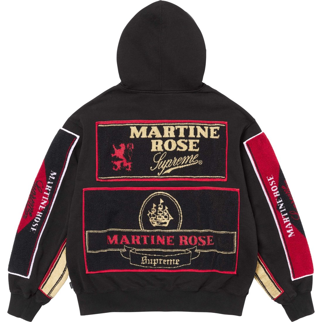 Details on Supreme Martine Rose Towel Zip Up Hooded Sweatshirt Black from fall winter
                                                    2024 (Price is $248)