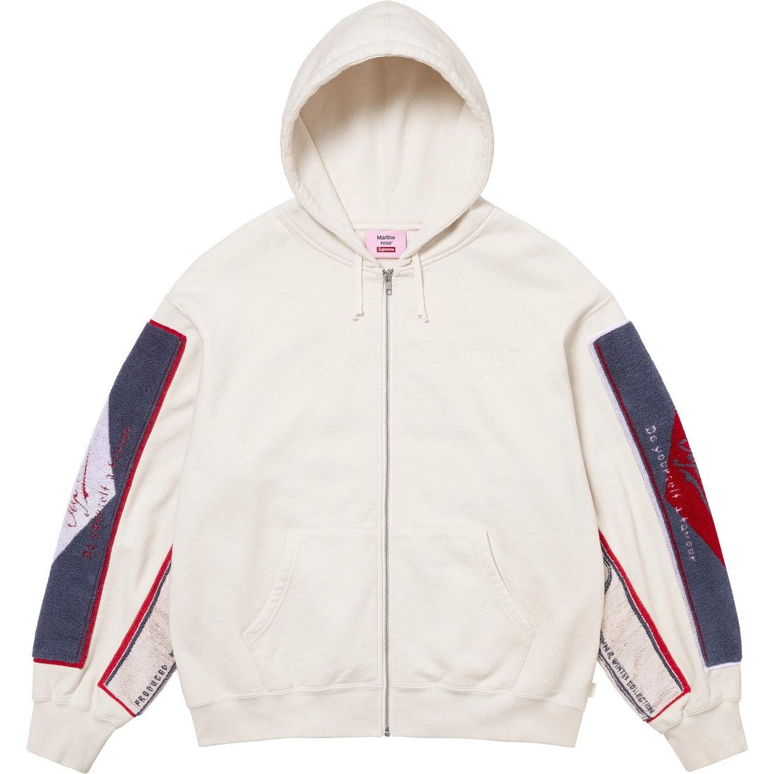 Supreme Supreme Martine Rose Towel Zip Up Hooded Sweatshirt (FW24) - White - $248