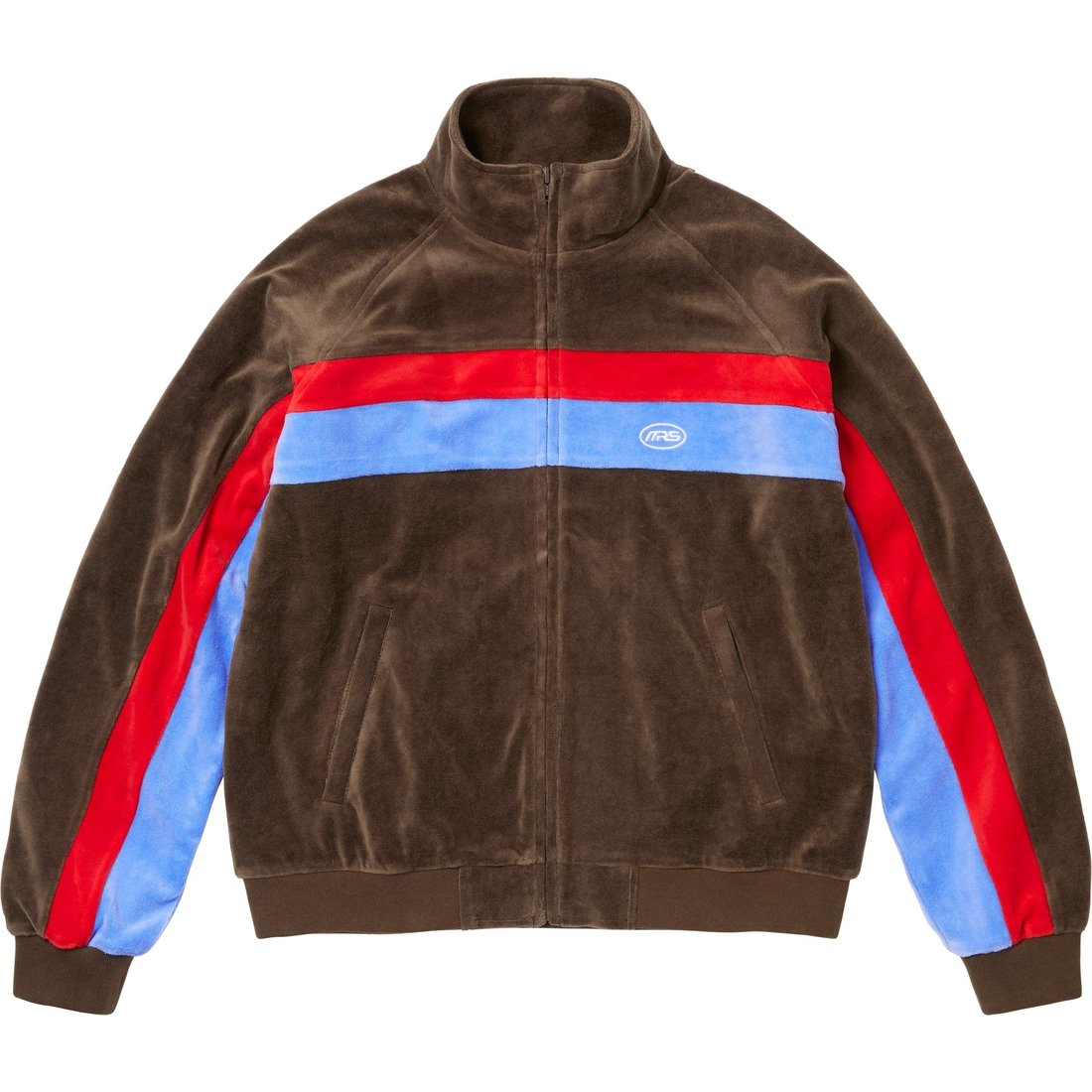 Details on Supreme Martine Rose Velour Track Jacket Brown from fall winter
                                                    2024 (Price is $228)