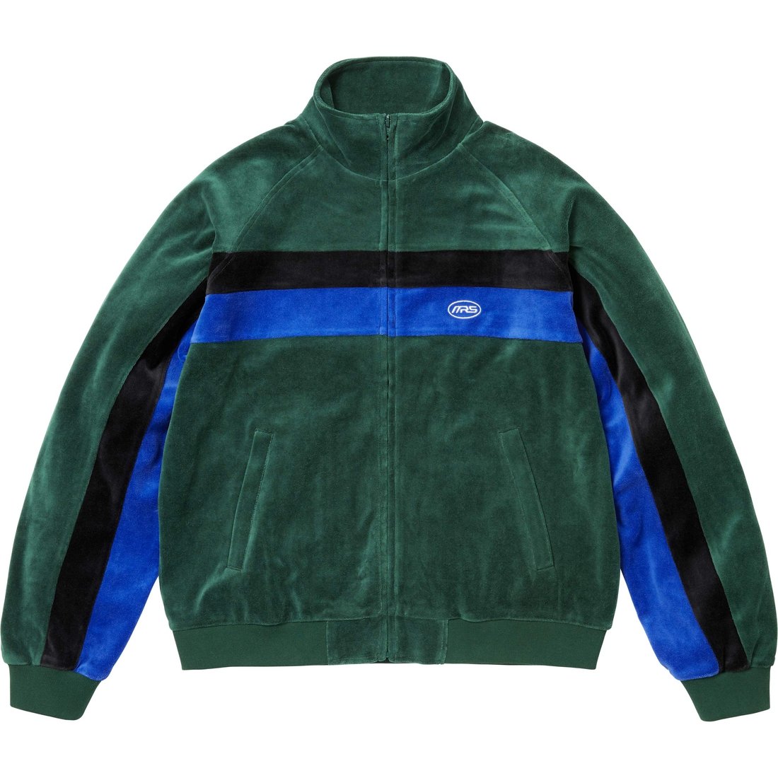 Details on Supreme Martine Rose Velour Track Jacket Green from fall winter
                                                    2024 (Price is $228)