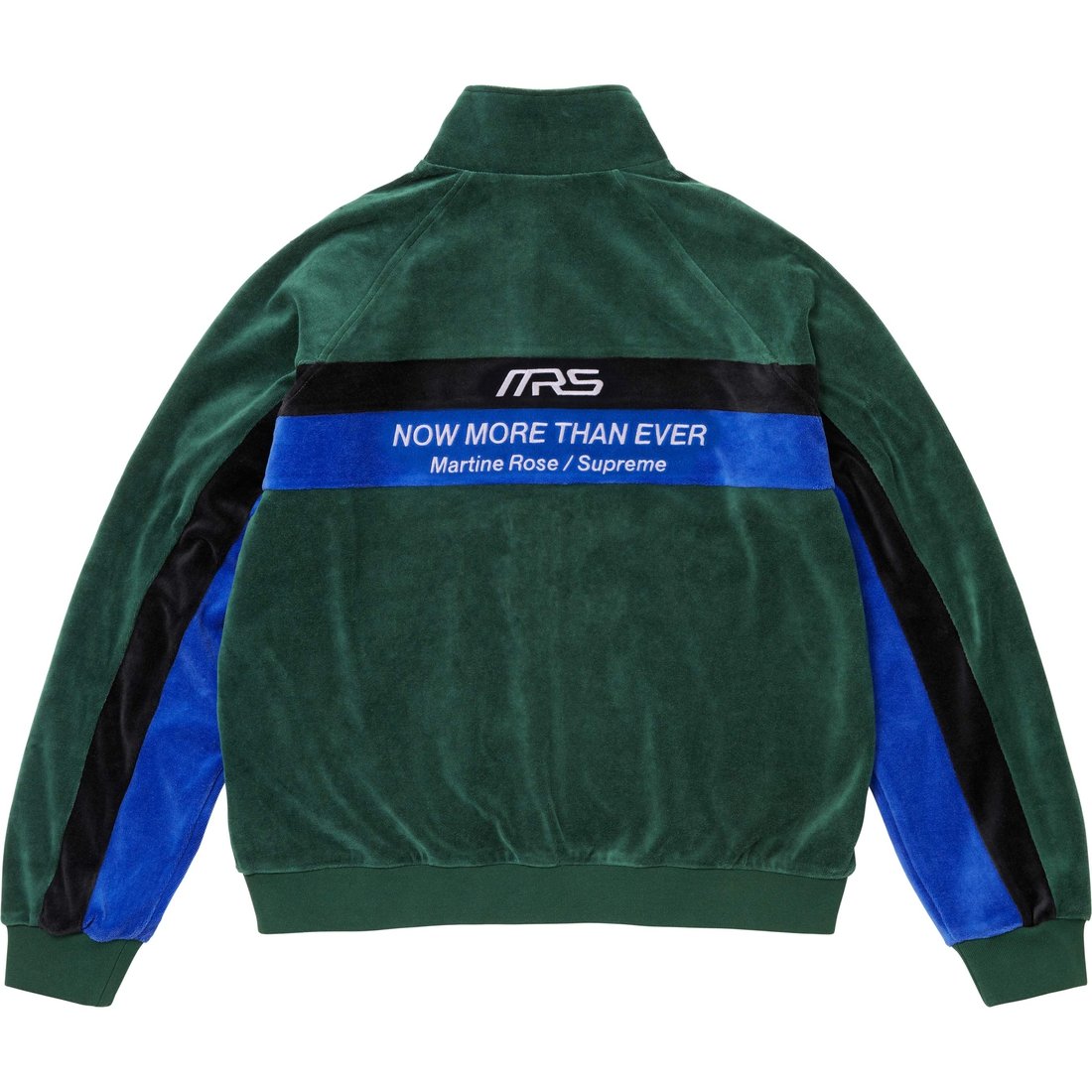 Details on Supreme Martine Rose Velour Track Jacket Green from fall winter
                                                    2024 (Price is $228)