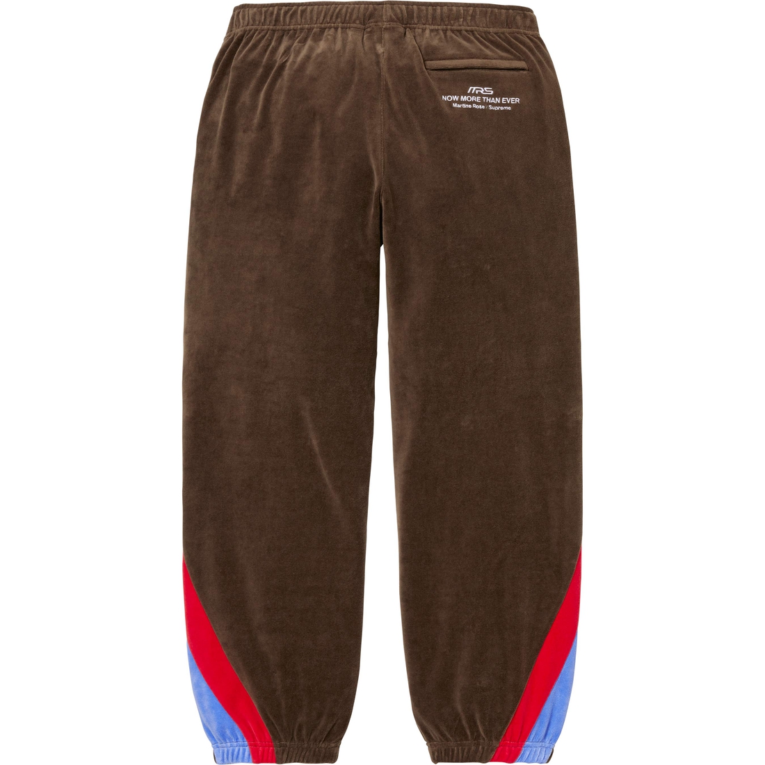 Details on Supreme Martine Rose Velour Track Pant Brown from fall winter
                                                    2024 (Price is $178)