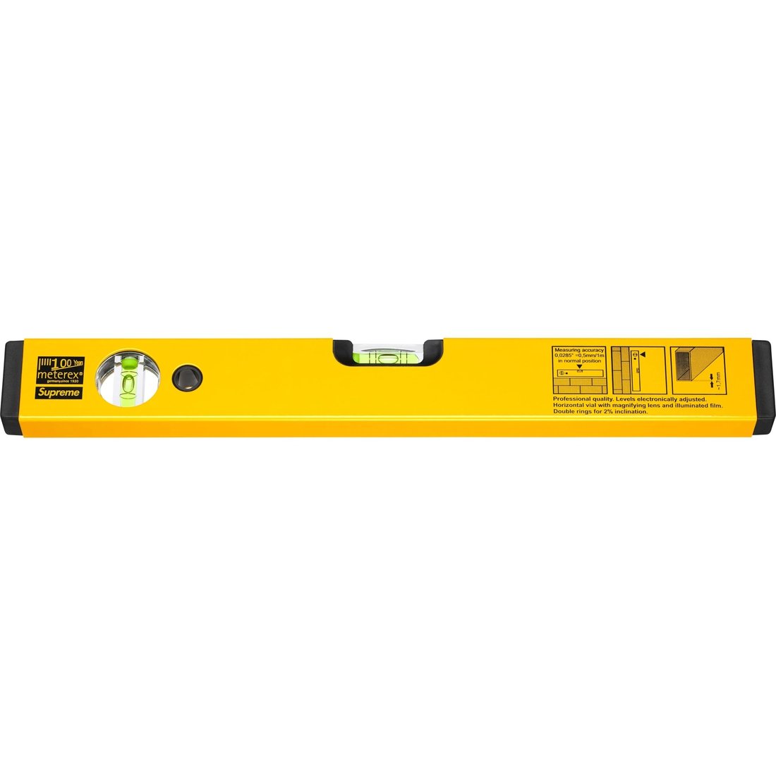 Details on Supreme Meterex Spirit Level Yellow from fall winter
                                                    2024 (Price is $48)