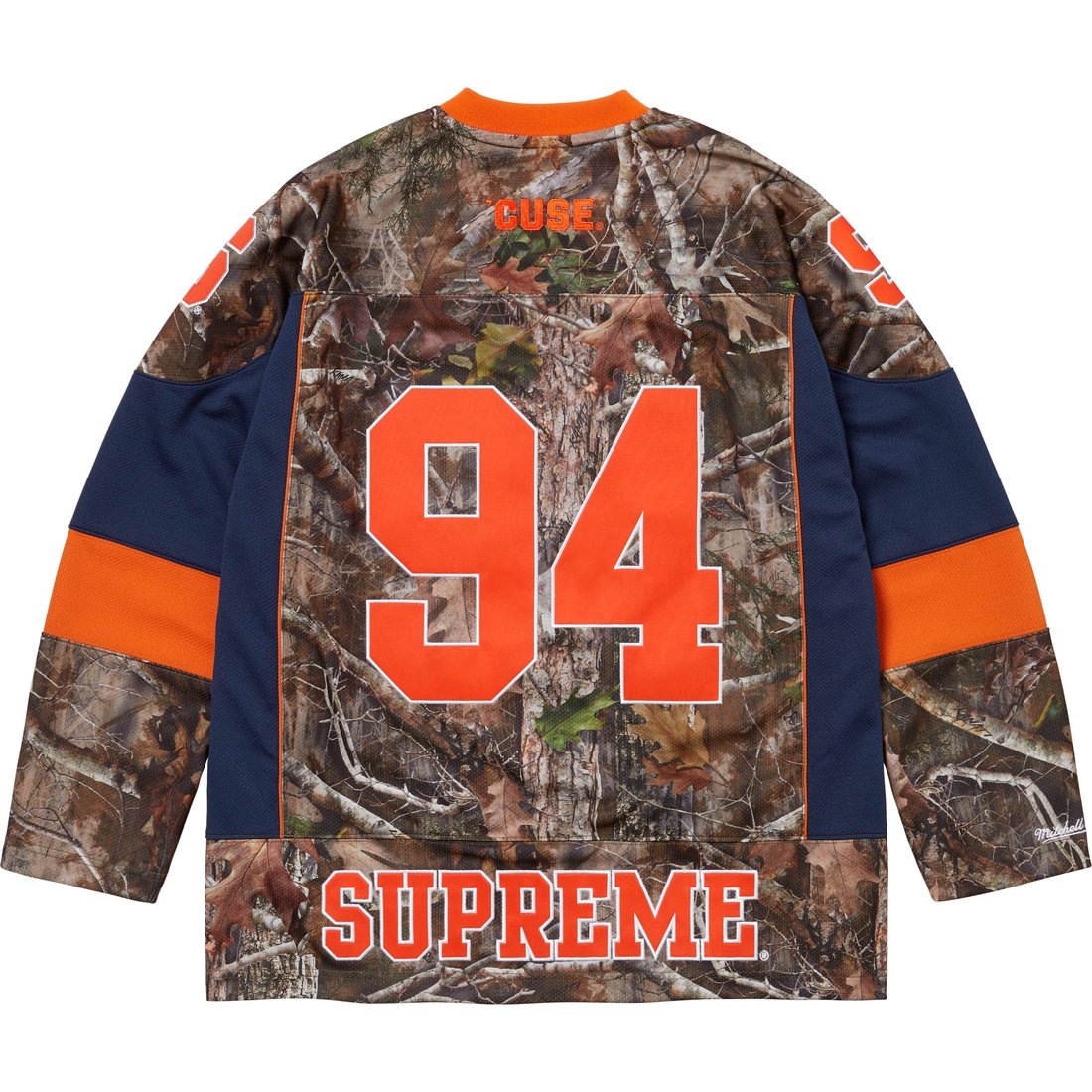 Details on Supreme Mitchell & Ness NCAA Hockey Jersey TrueTimber® Kanati Camo from fall winter
                                                    2024 (Price is $188)