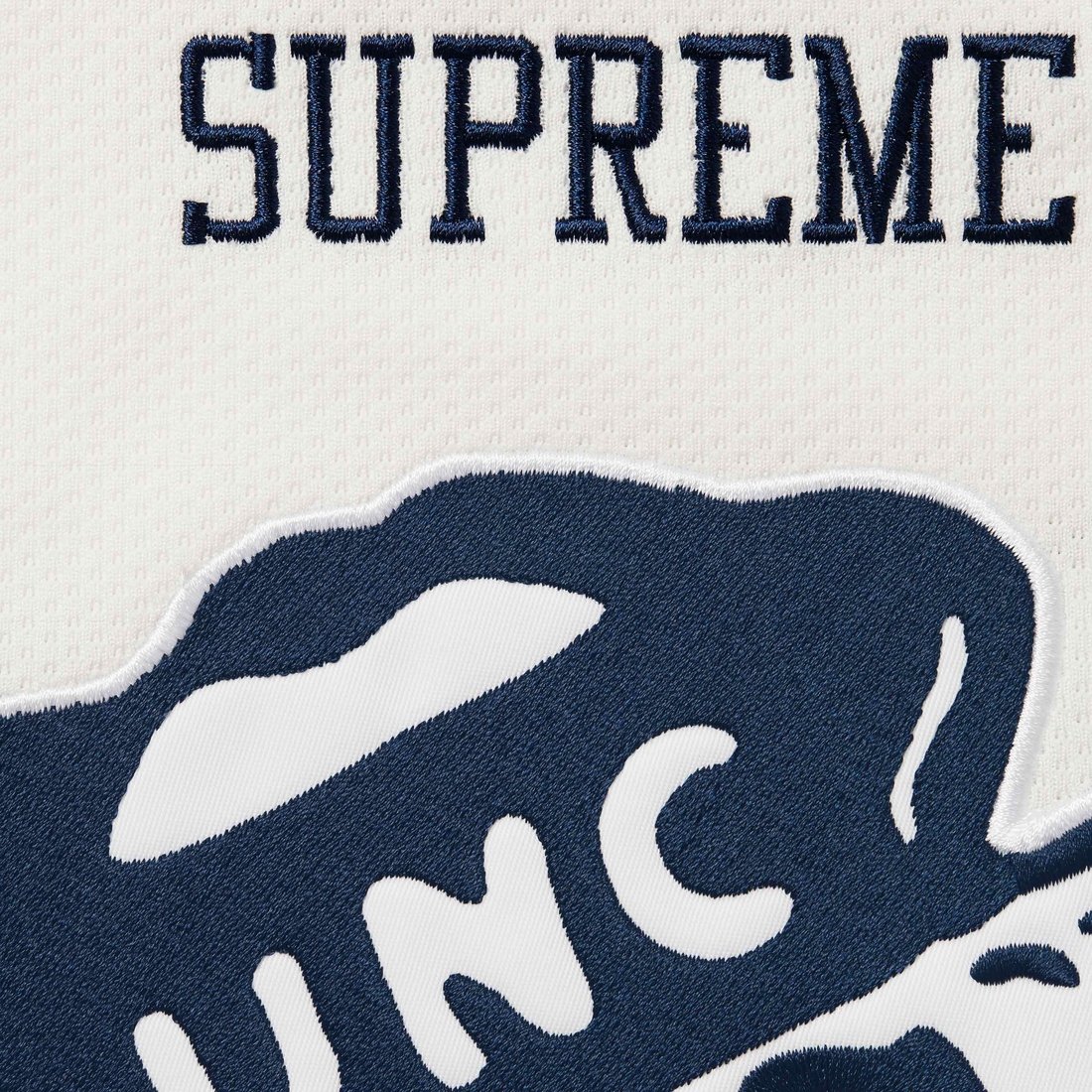 Details on Supreme Mitchell & Ness NCAA Hockey Jersey White from fall winter
                                                    2024 (Price is $188)