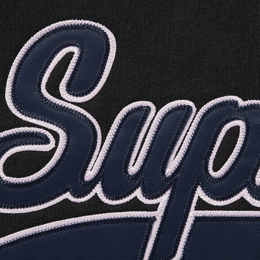 Details on Supreme Mitchell & Ness NCAA Hooded Sweatshirt Black from fall winter
                                                    2024 (Price is $178)