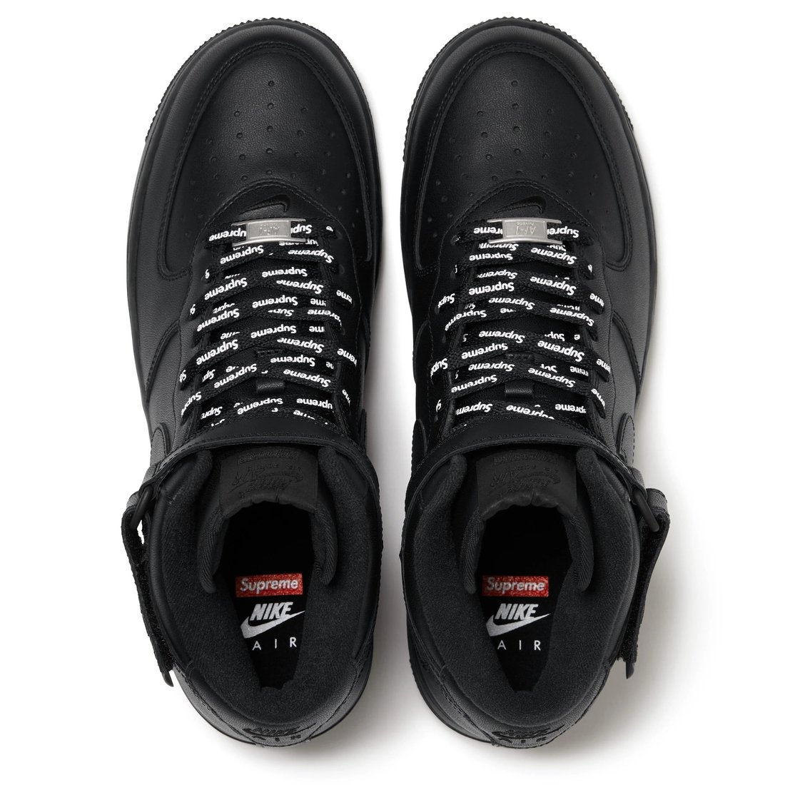 Details on Supreme Nike Air Force 1 Mid Black from fall winter
                                                    2024 (Price is $134)