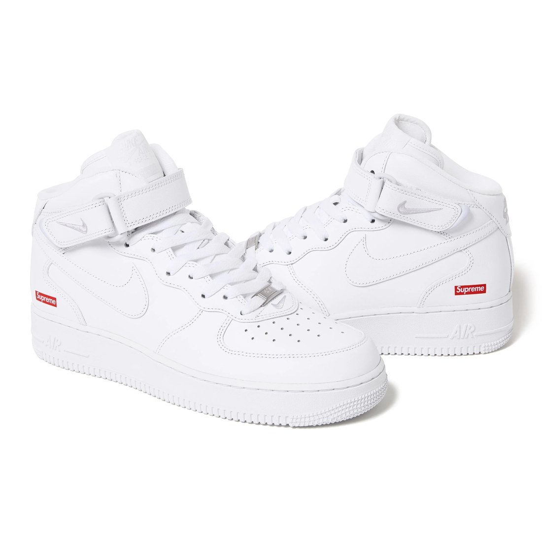 Details on Supreme Nike Air Force 1 Mid White from fall winter
                                                    2024 (Price is $134)