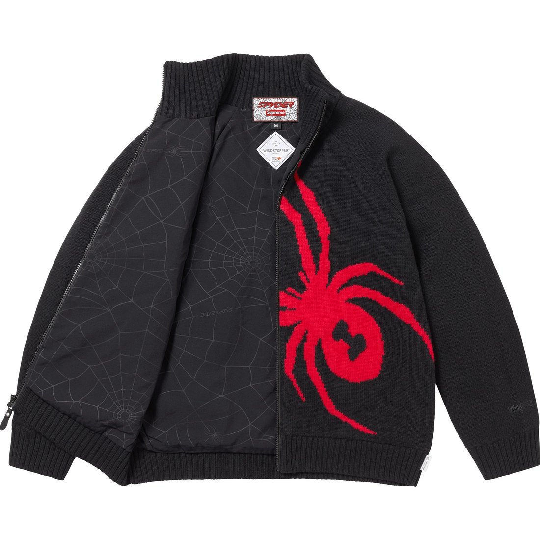 Details on Supreme  Spyder WINDSTOPPER Zip Up Sweater Black from fall winter
                                                    2024 (Price is $348)