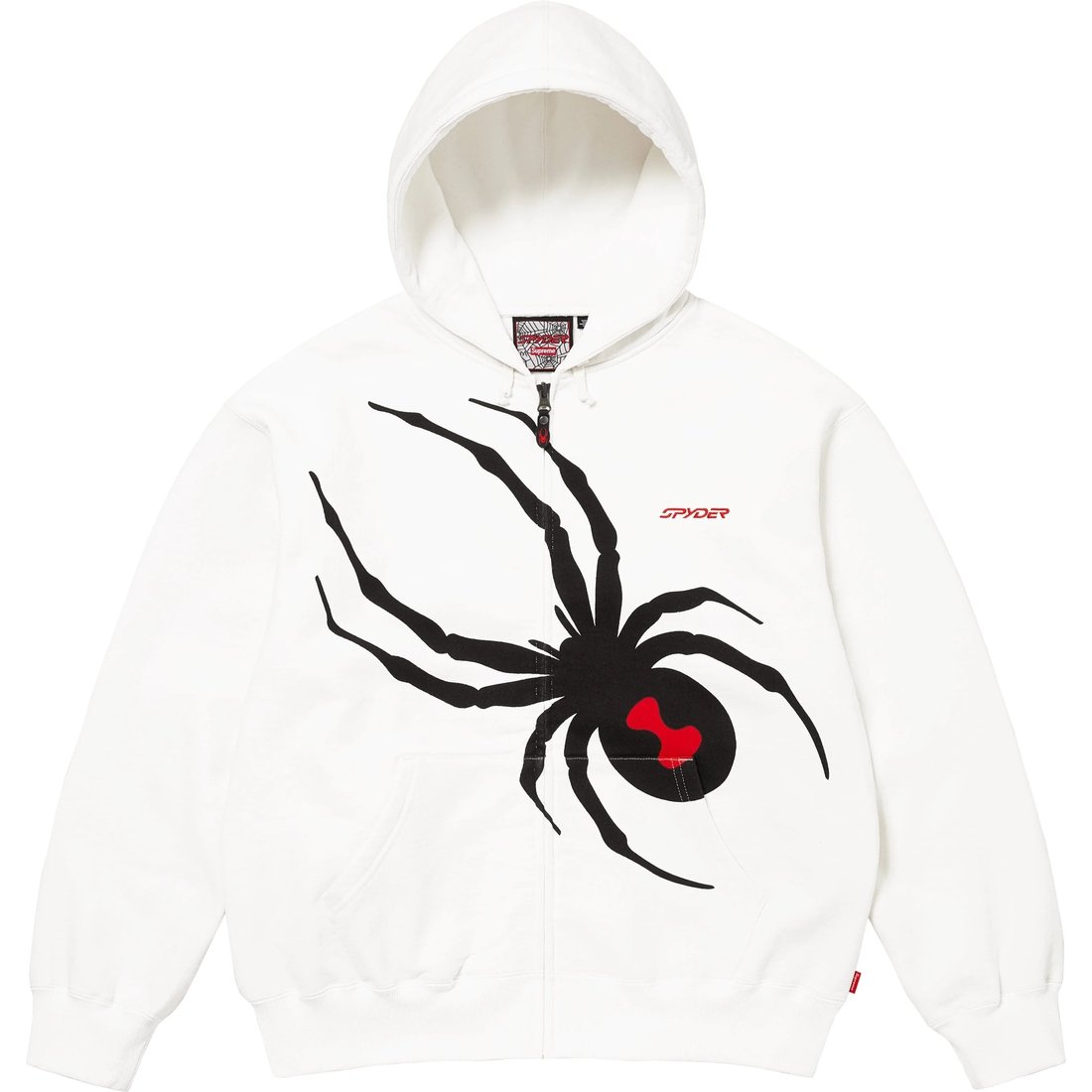 Details on Supreme Spyder Zip Up Hooded Sweatshirt White from fall winter
                                                    2024 (Price is $168)