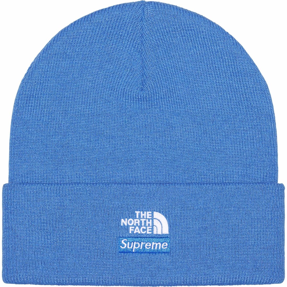 Details on Supreme The North Face Beanie Blue from fall winter
                                                    2024 (Price is $44)