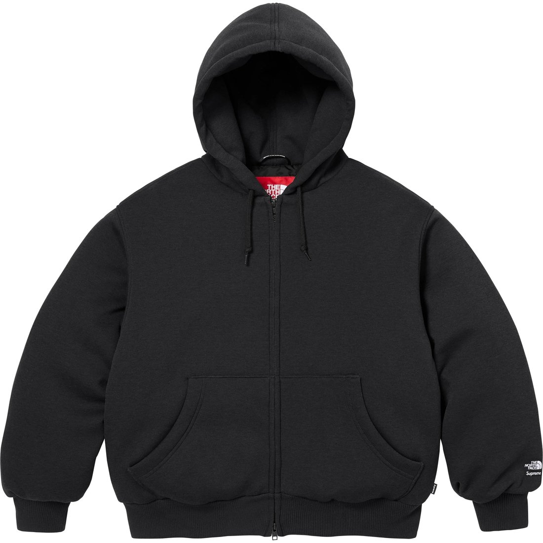 Details on Supreme The North Face Down Zip Up Hooded Sweatshirt Black from fall winter
                                                    2024 (Price is $298)