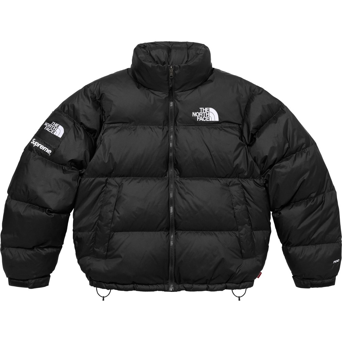 Details on Supreme The North Face Nuptse Jacket Black from fall winter
                                                    2024 (Price is $438)