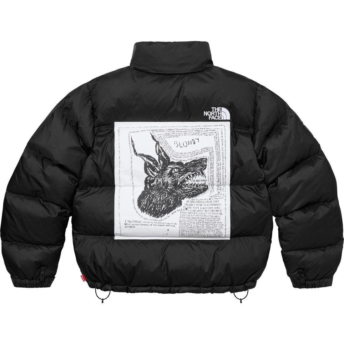 Details on Supreme The North Face Nuptse Jacket Black from fall winter
                                                    2024 (Price is $438)