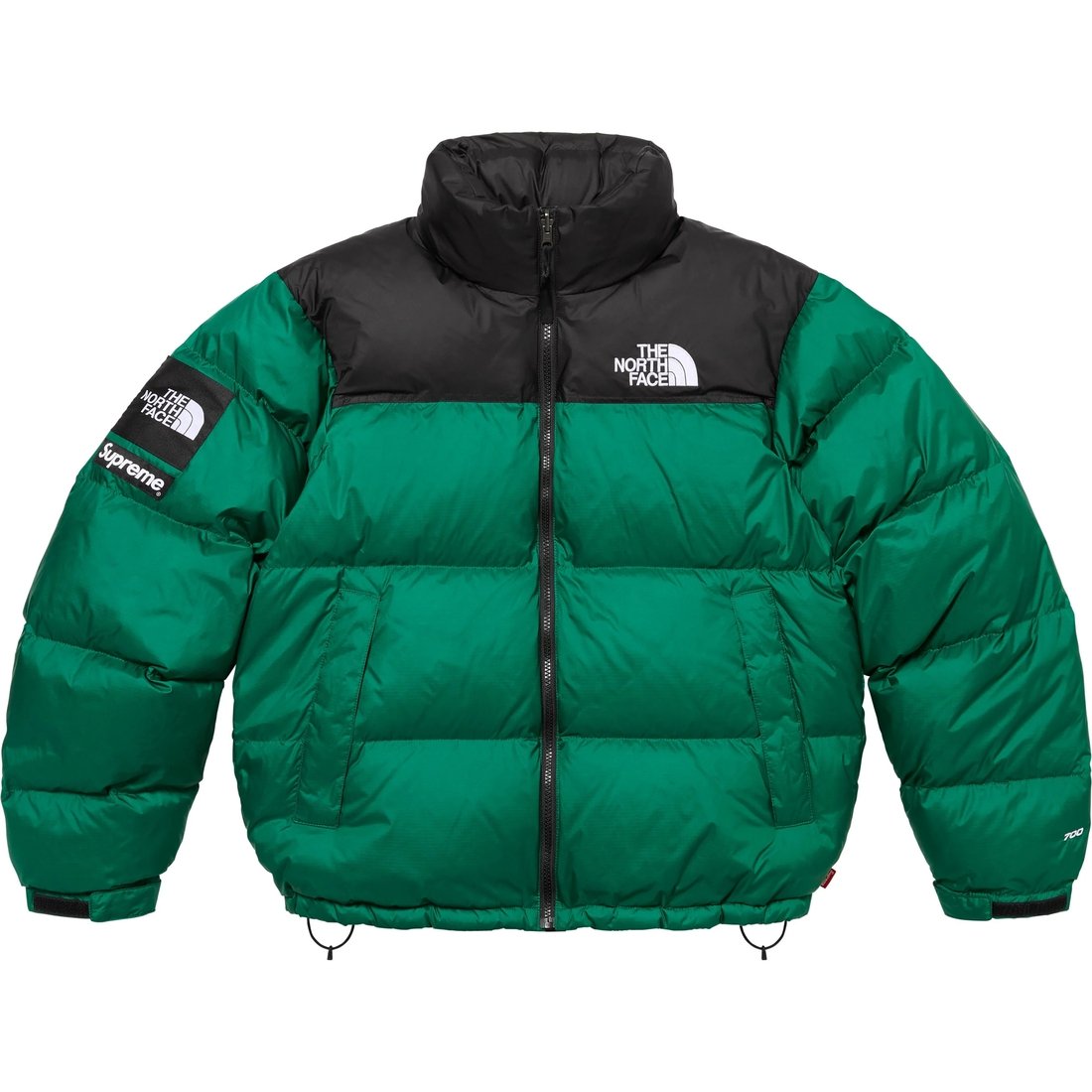 Details on Supreme The North Face Nuptse Jacket Green from fall winter
                                                    2024 (Price is $438)