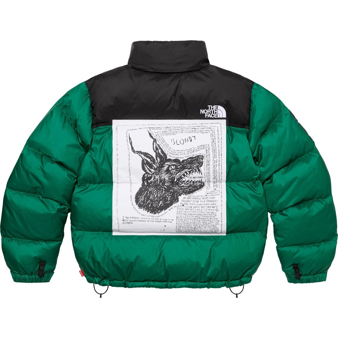 Details on Supreme The North Face Nuptse Jacket Green from fall winter
                                                    2024 (Price is $438)