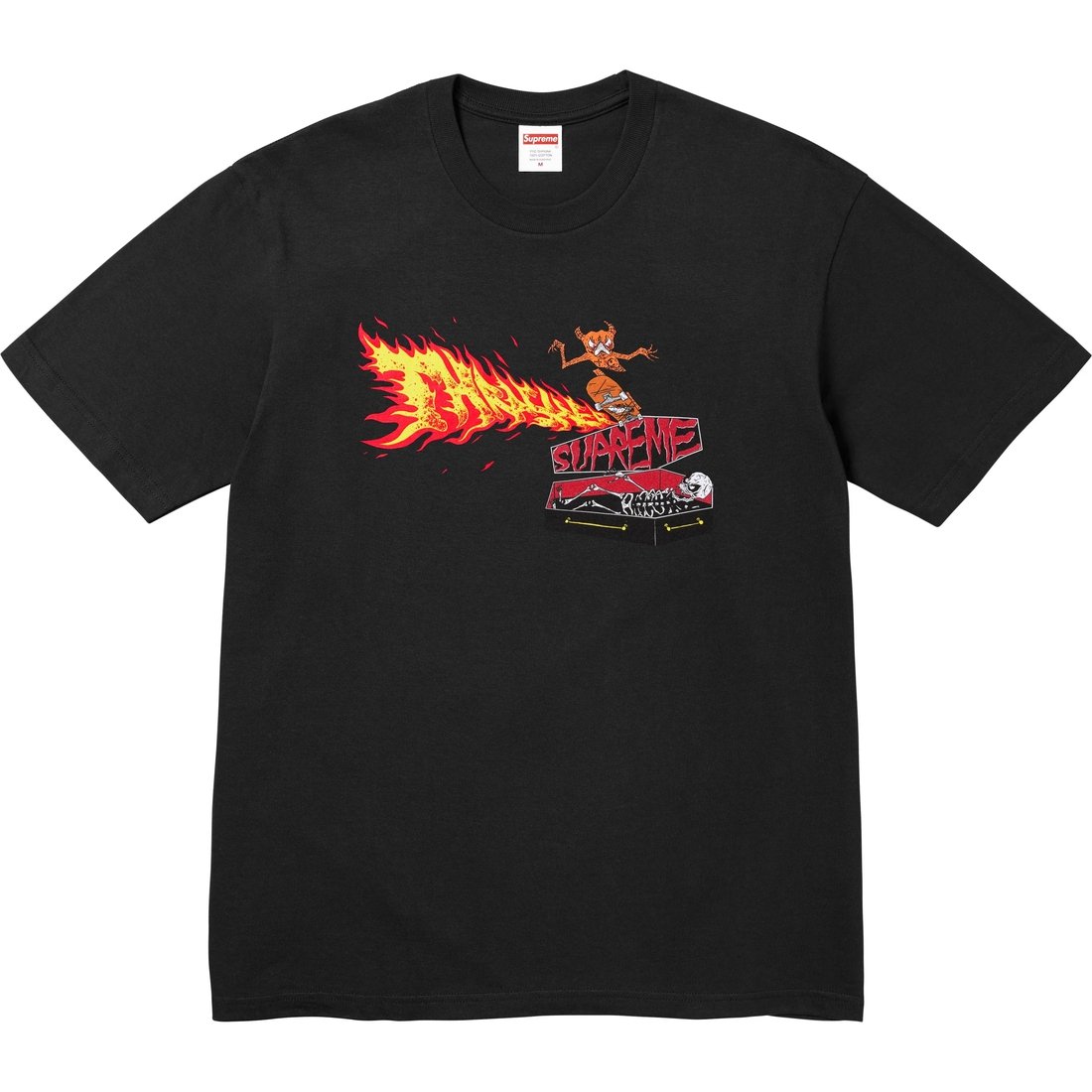 Details on Supreme Thrasher Back Tail Tee Black from fall winter
                                                    2024 (Price is $44)