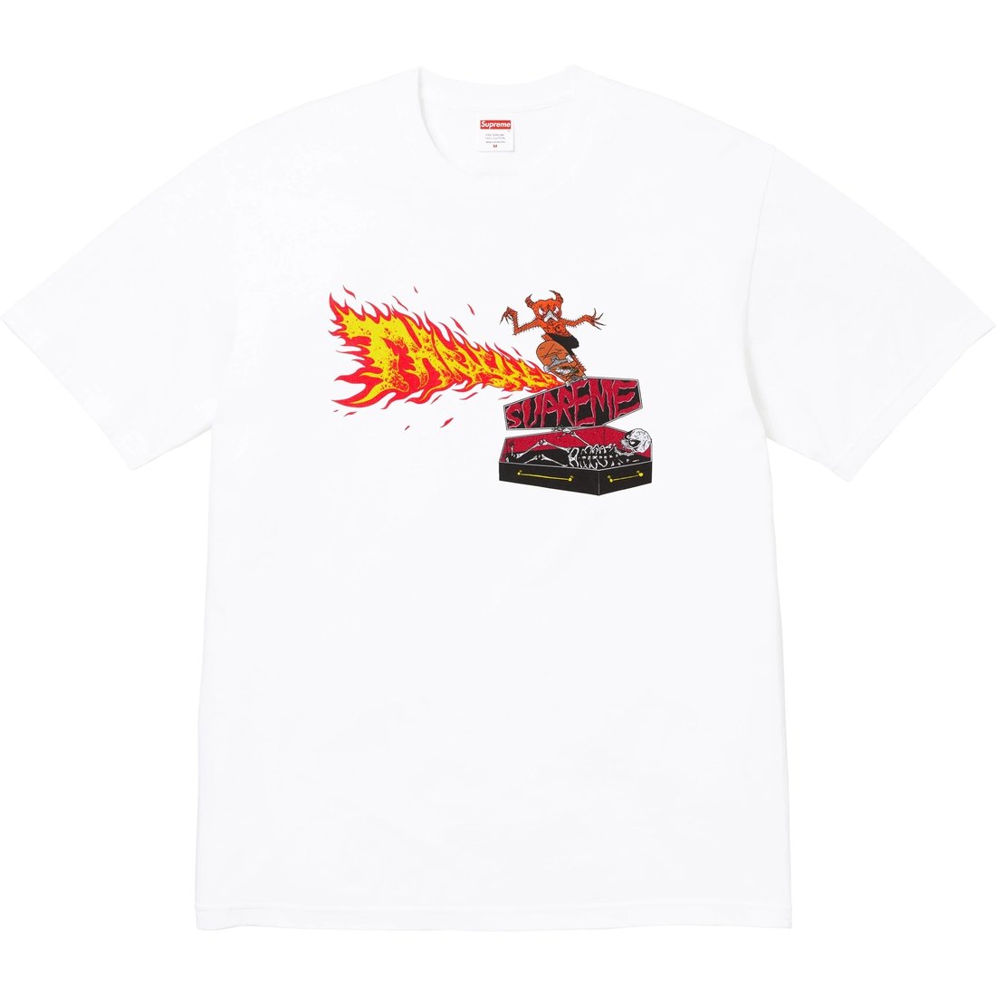 Details on Supreme Thrasher Back Tail Tee White from fall winter
                                                    2024 (Price is $44)