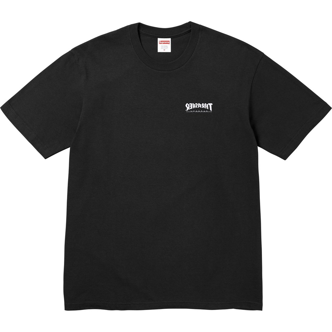 Details on Supreme Thrasher Cross Tee Black from fall winter
                                                    2024 (Price is $44)