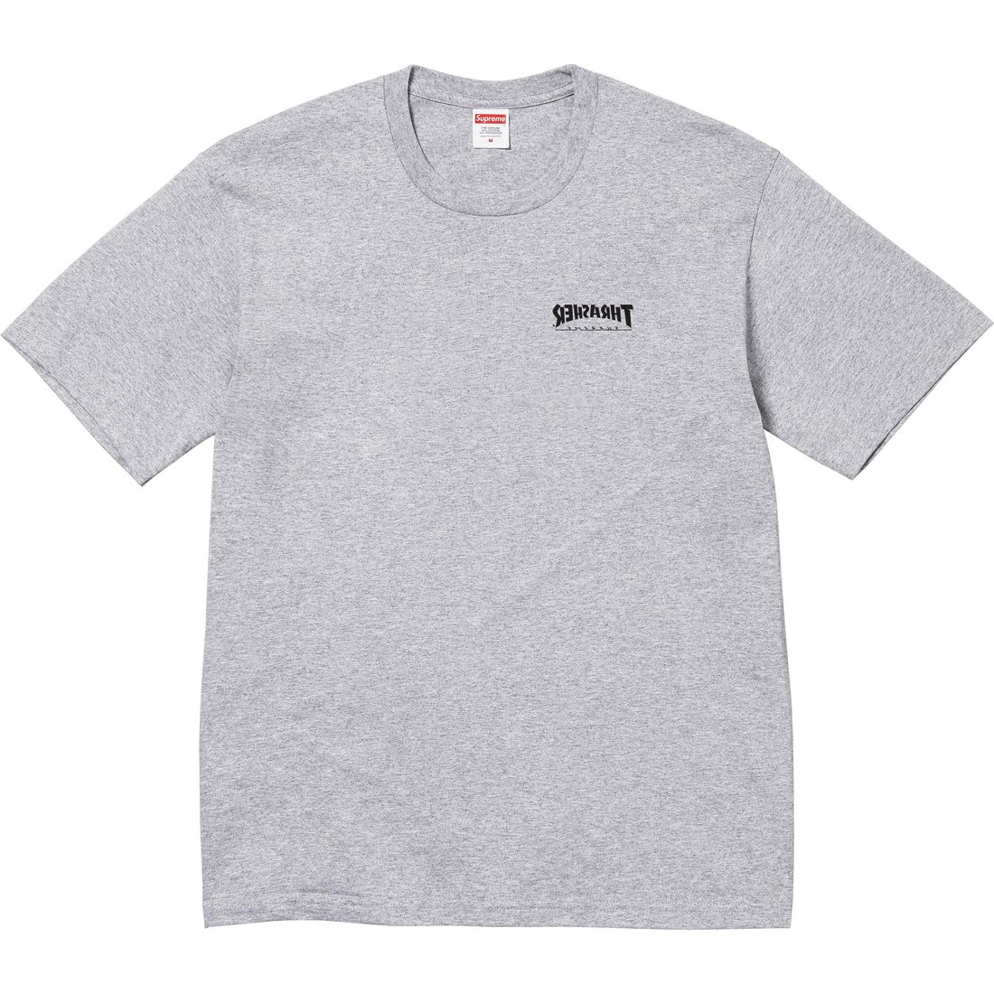 Details on Supreme Thrasher Cross Tee Heather Grey from fall winter
                                                    2024 (Price is $44)