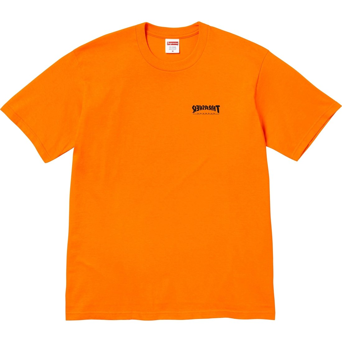 Details on Supreme Thrasher Cross Tee Orange from fall winter
                                                    2024 (Price is $44)