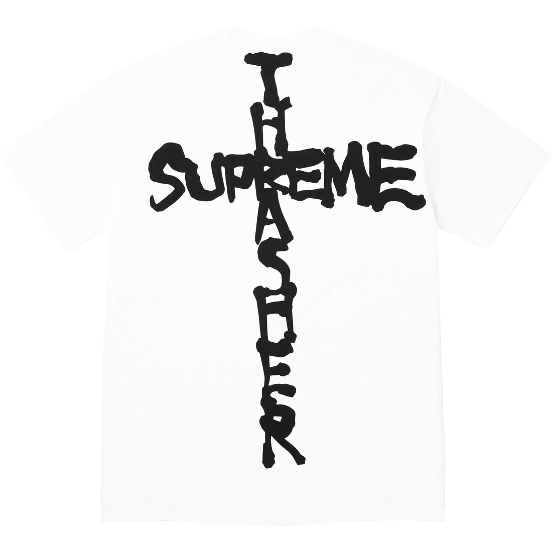 Details on Supreme Thrasher Cross Tee White from fall winter
                                                    2024 (Price is $44)