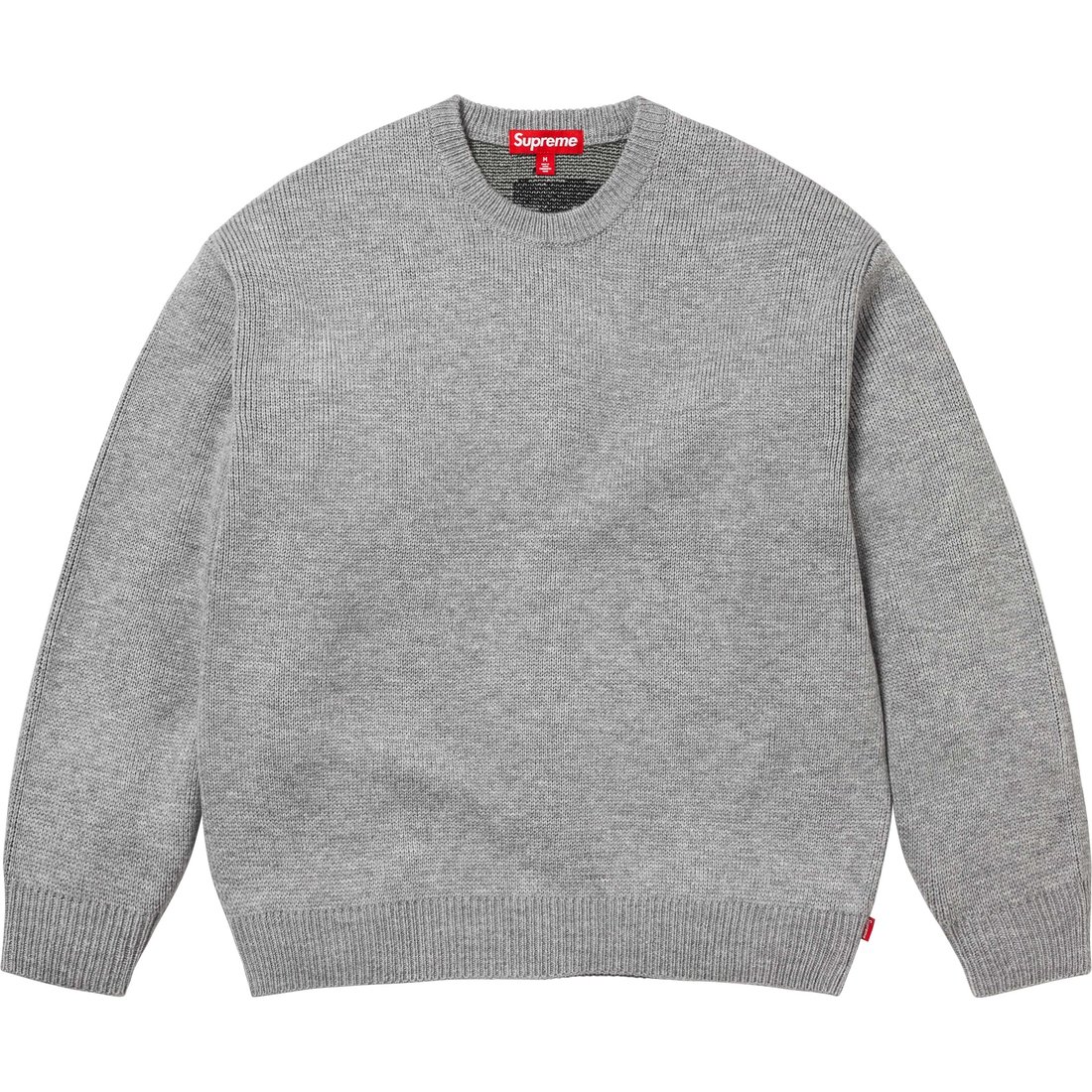 Details on Supreme Thrasher Sweater Heather Grey from fall winter
                                                    2024 (Price is $168)