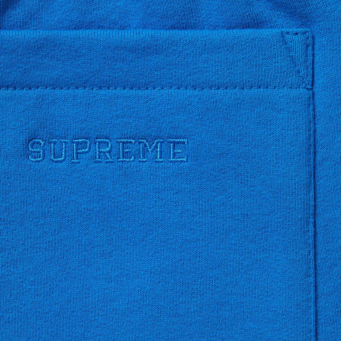 Details on Supreme Thrasher Sweatpant Bright Blue from fall winter
                                                    2024 (Price is $158)