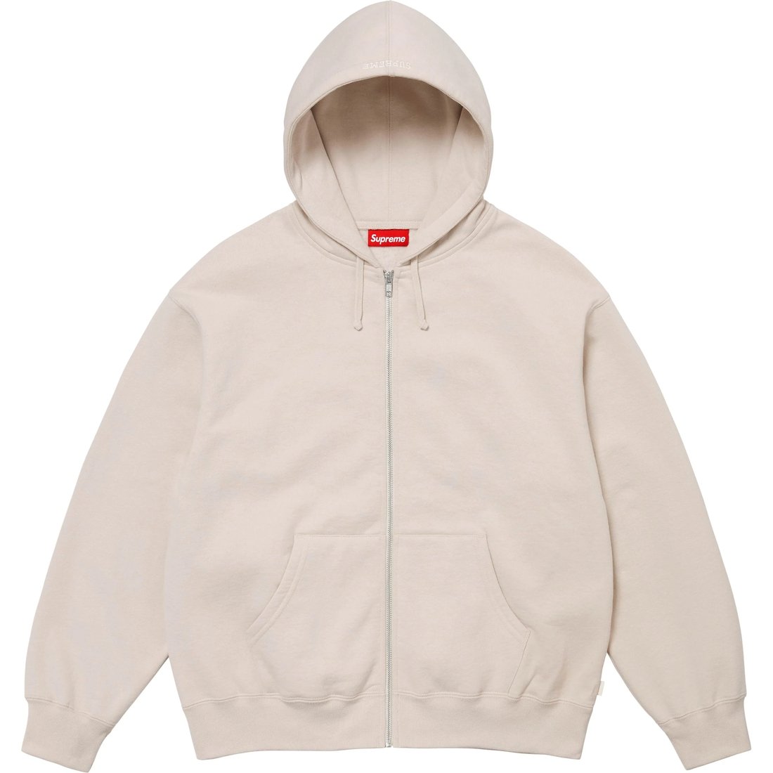 Details on Supreme Thrasher Zip Up Hooded Sweatshirt Stone from fall winter
                                                    2024 (Price is $178)