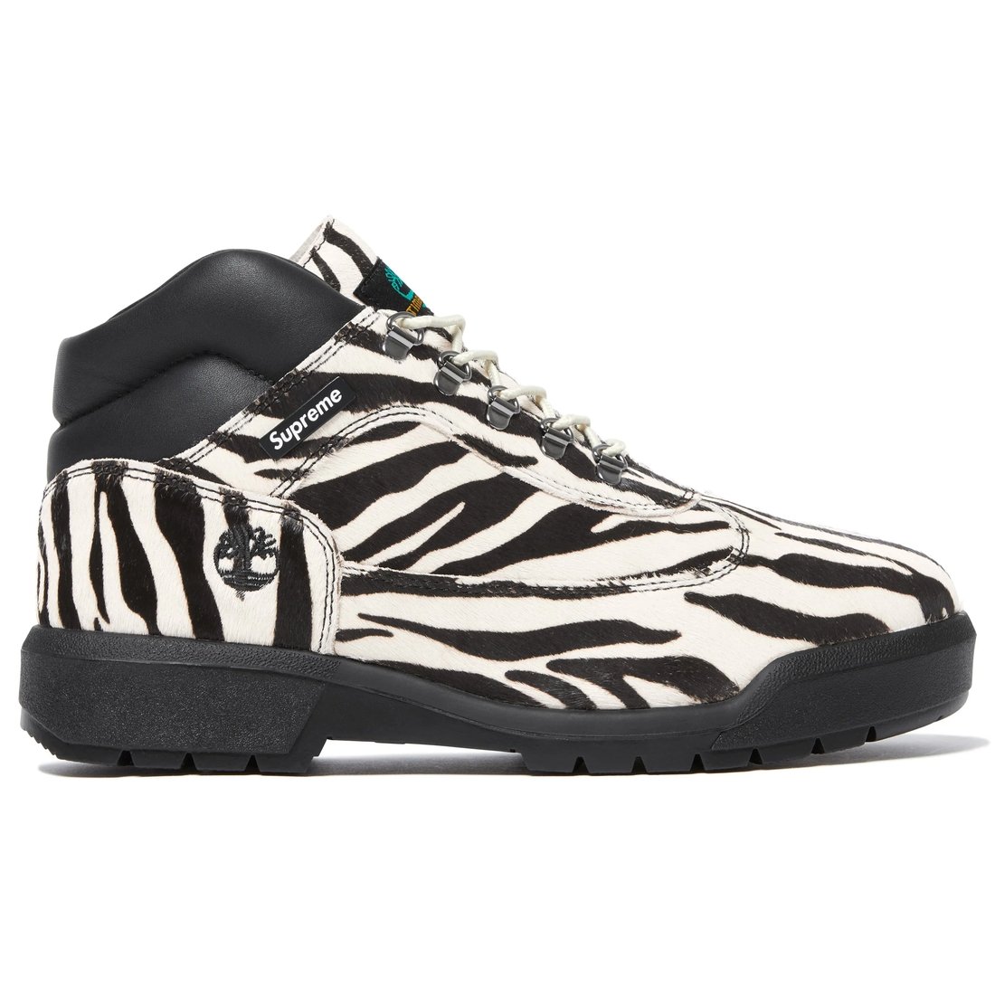 Details on Supreme Timberland Field Boot Zebra from fall winter
                                                    2024 (Price is $218)