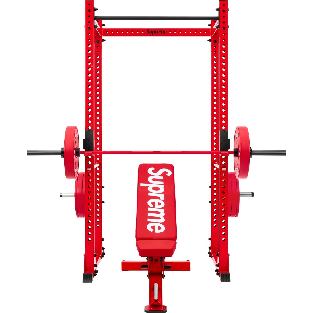 Details on Supreme Tru Grit Power Rack Weight Set Red from fall winter
                                                    2024 (Price is $3998)