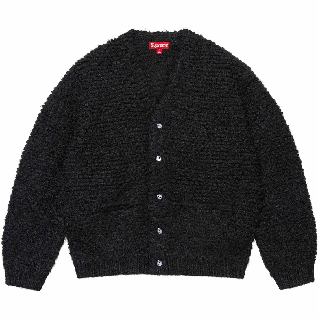 Details on Textured Knotted Cardigan Black from fall winter
                                                    2024 (Price is $178)