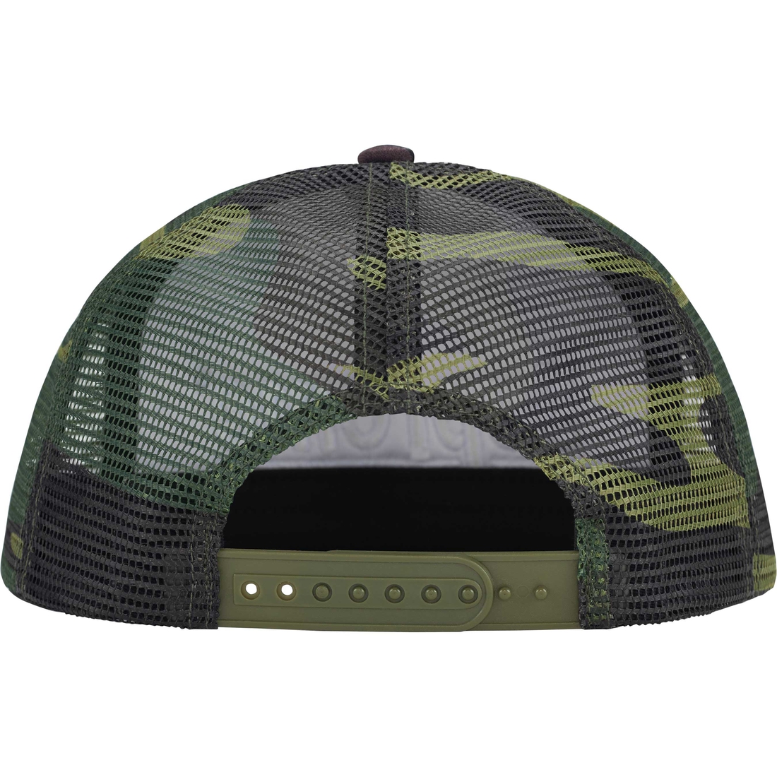 Details on Underline Mesh Back 5-Panel Woodland Camo from fall winter
                                                    2024 (Price is $48)