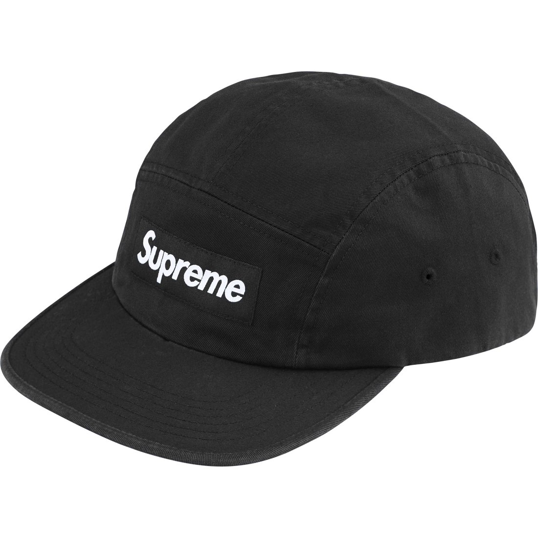 Details on Washed Chino Twill Camp Cap Black from fall winter
                                                    2024 (Price is $48)