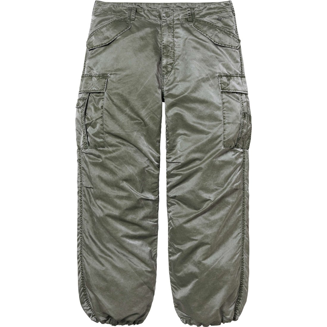 Details on Washed Flight Satin Cargo Pant Olive from fall winter
                                                    2024 (Price is $298)