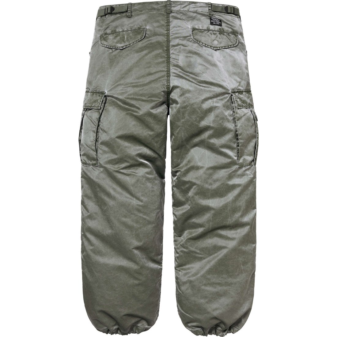 Details on Washed Flight Satin Cargo Pant Olive from fall winter
                                                    2024 (Price is $298)