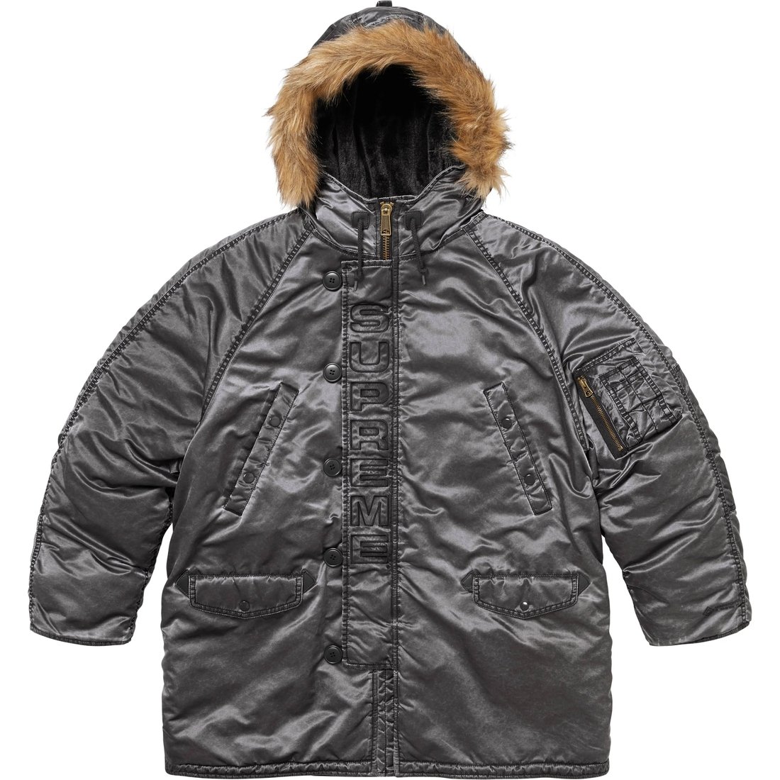 Details on Washed Flight Satin N-3B Parka Black from fall winter
                                                    2024 (Price is $498)