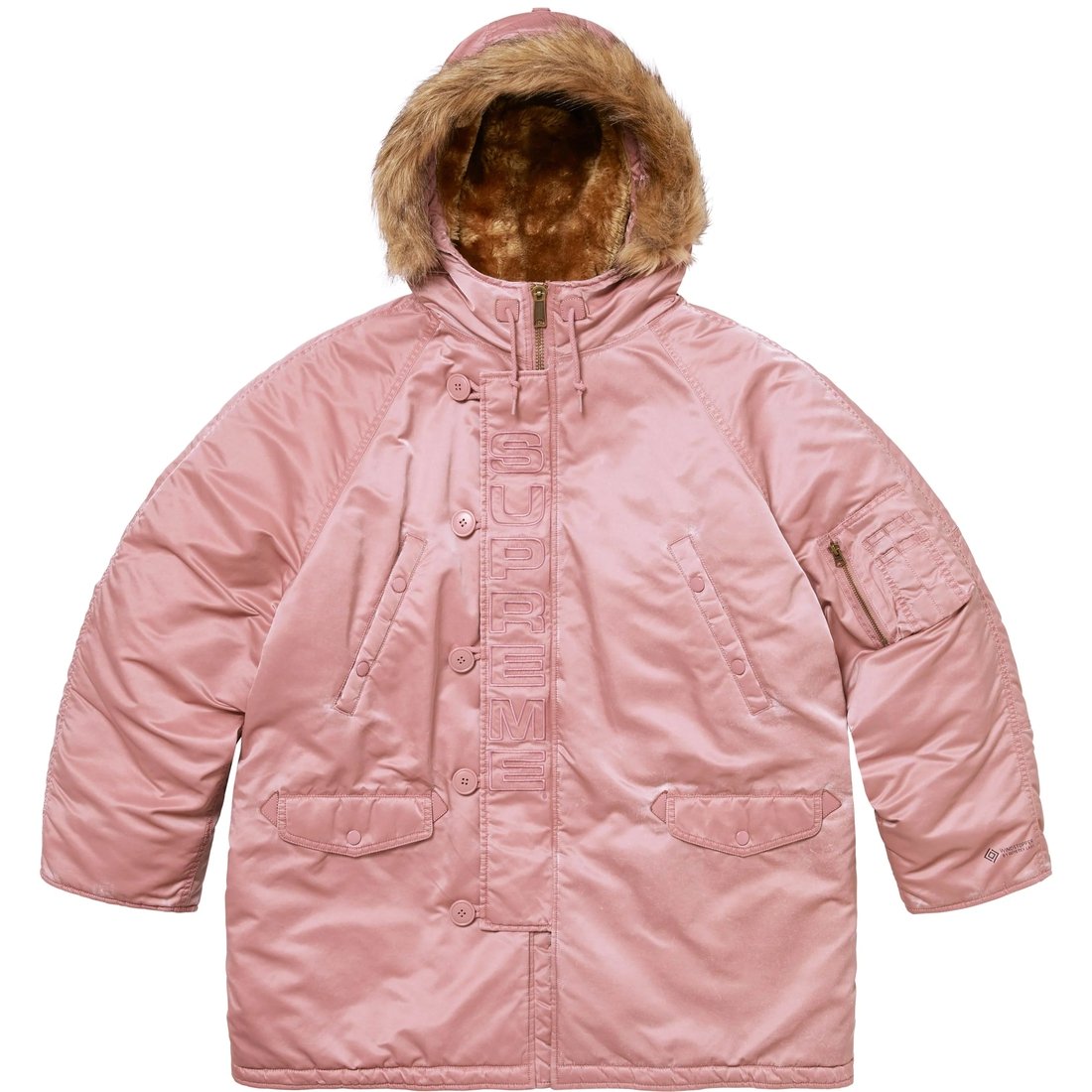 Details on Washed Flight Satin N-3B Parka Dusty Pink from fall winter
                                                    2024 (Price is $498)