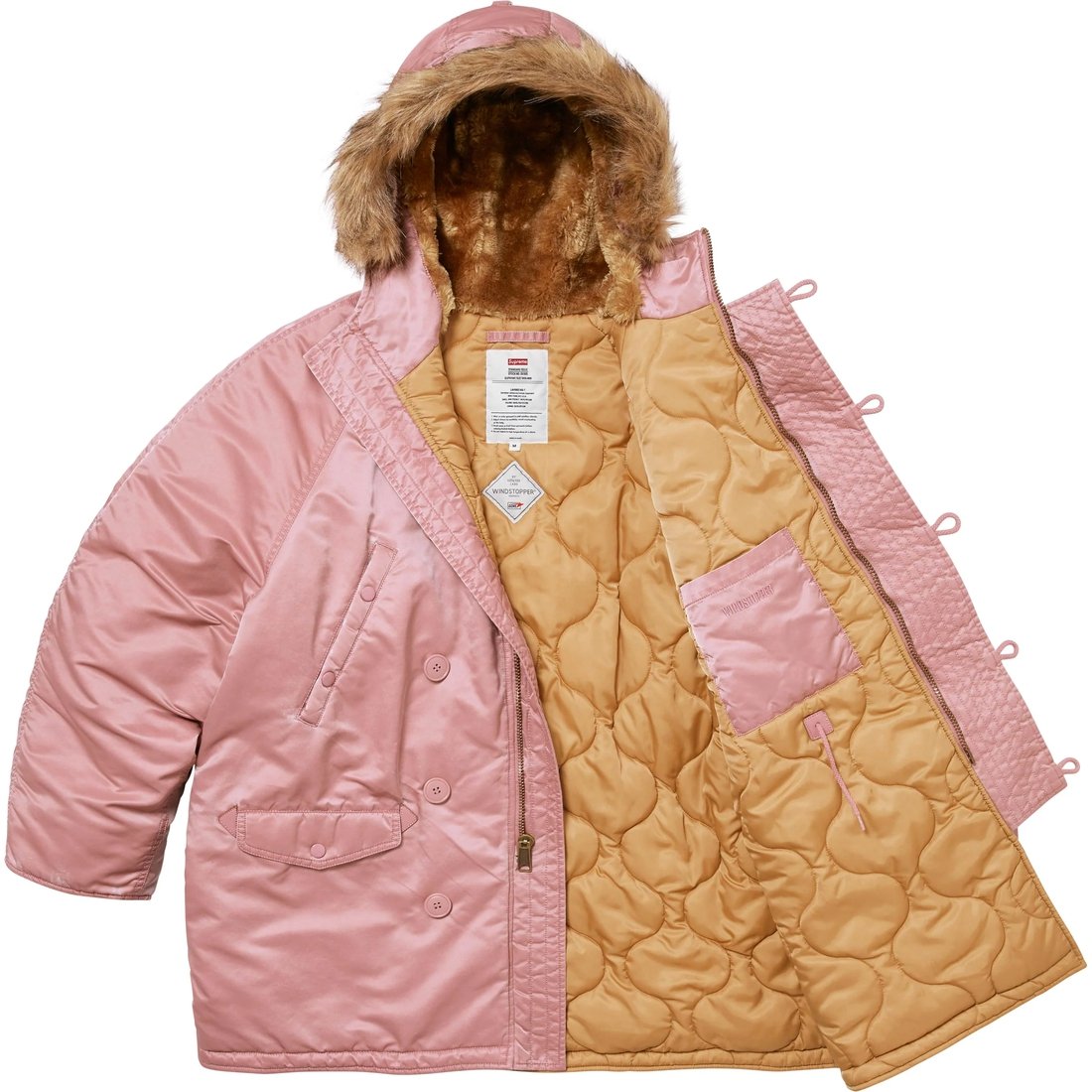 Details on Washed Flight Satin N-3B Parka Dusty Pink from fall winter
                                                    2024 (Price is $498)